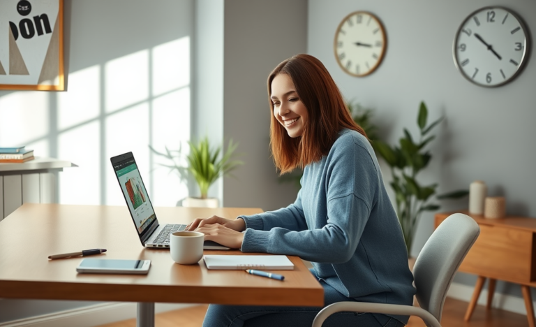 A laptop on a table with dollar bills and coins, representing online money-making opportunities.