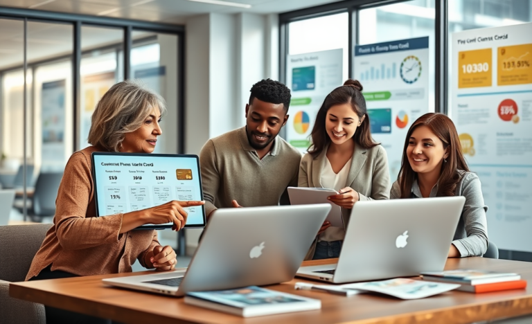 A person evaluating different credit card options on a laptop.