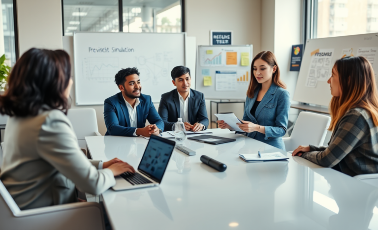 A candidate participating in a job simulation exercise, showcasing their skills and engagement in a realistic work situation.
