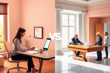 A comparison of online and traditional loans highlighting key differences in application processes and interest rates.