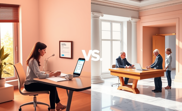 A comparison of online and traditional loans highlighting key differences in application processes and interest rates.