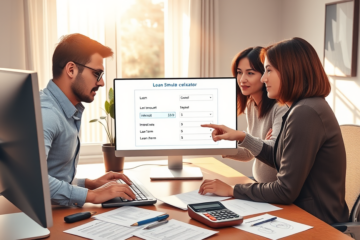 Visual guide on how to make a loan simulation step by step.