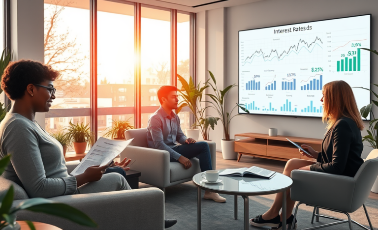 A financial graph illustrating interest rates and savings strategies.