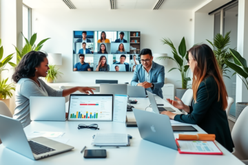 A team collaborating using digital platforms for quick approvals.