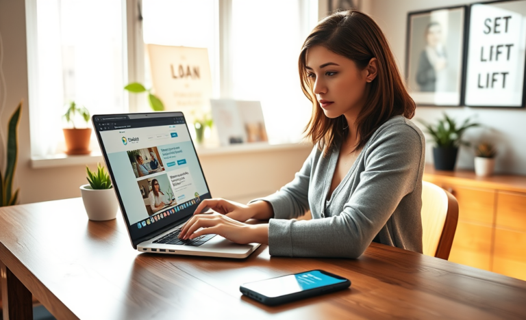 An illustration showing a person using a laptop to request urgent money online.